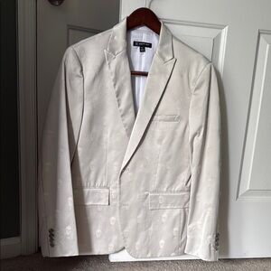 INC International Concepts White Sport Coat with Notch Lapel